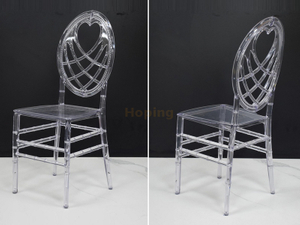 White/Cystal Plastic Resin Chair Monoblock Stackable Outdoor Wedding Church Event Dining Chair