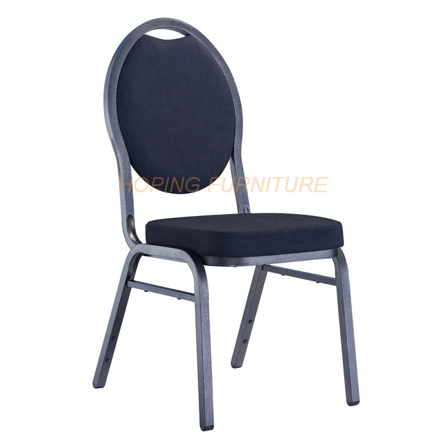 Stacking Black Fabric Textile Outdoor Furniture Party Dining Room Banquet Chairs for Event