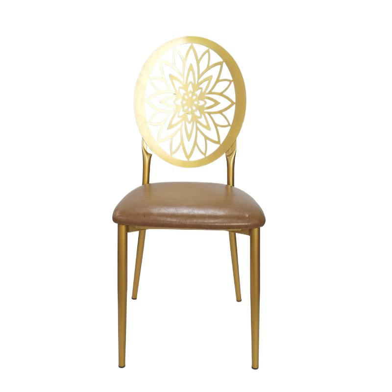 New Design China Chrome Steel Chair Hotel Chairs Banquet Metal Wedding Chair Hollow Back Steel Dining Chairs