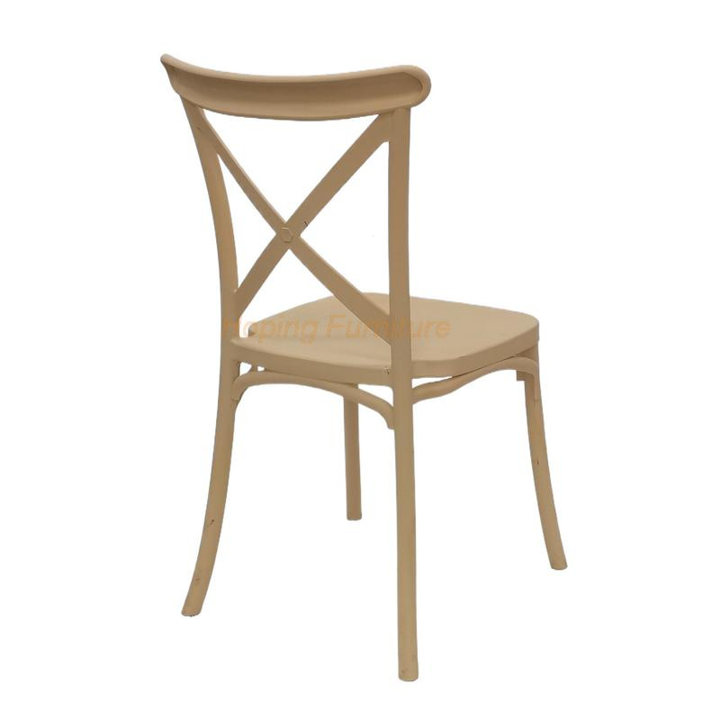 White Cross Back Seat Cushioned Transparent Clear Acrylic Resin Dining Chair for Wedding Event Furniture