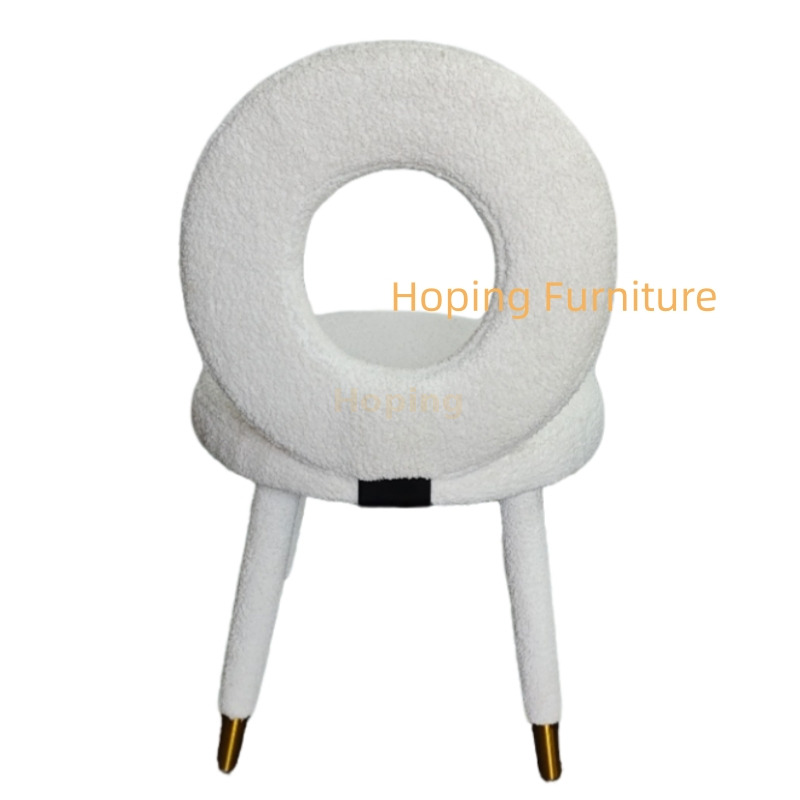 Modern Dining Room Cafe Velvet Upholstered Dining Chairs Comfortable Design Chair Round Back Banquet Chairs