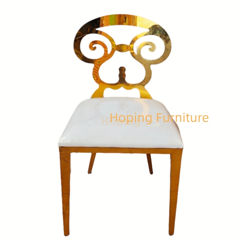 Foshan Hoping Furniture MID East Design Banquet Golod Color Chair Stainless Steel Chair