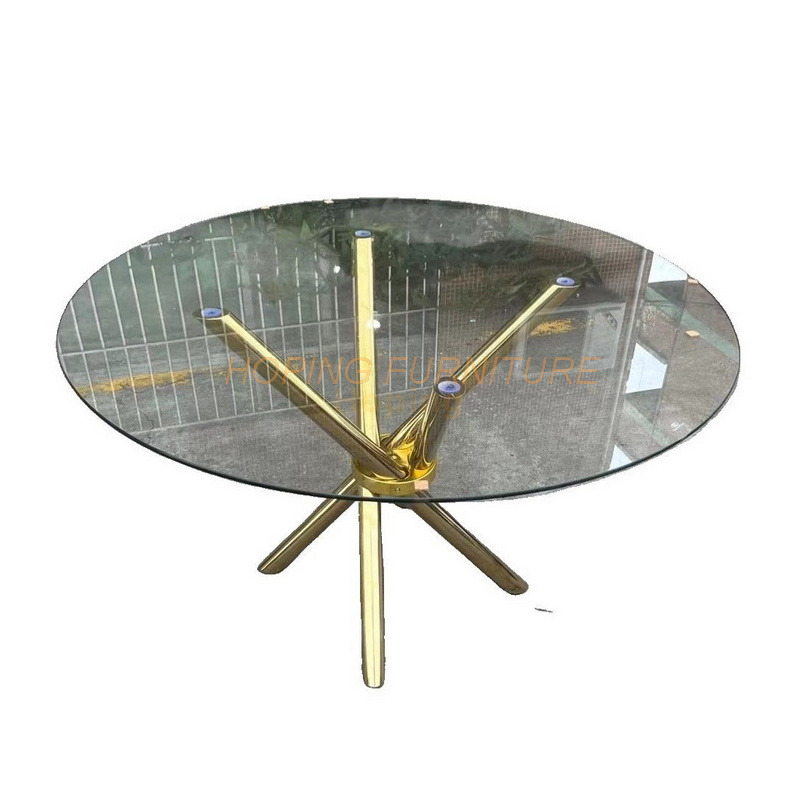 C Table Luxury Living Room Furniture Glass Top Cake Table Dinner Dining Table