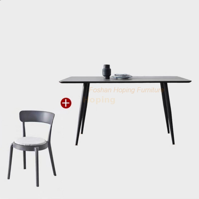 Hoping Factory Modern Southeast Asia Design Extendable Dining Room Table Slate Top Furniture Kitchen Set Dining Room Furniture MDF Top Effect Paper Dining Table