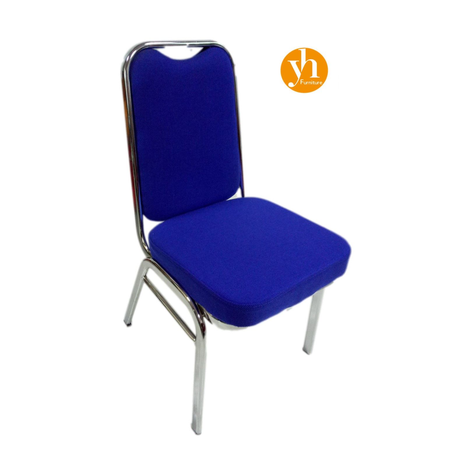 Promotion Cheap Dining Chair Metal Chrome Plating Design Side Chair Fabric Seat Cushion