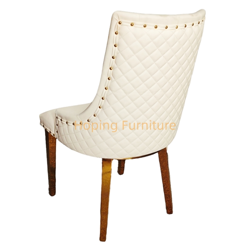 Hot Sale Factory Direct Party Leather Stainless Steel Restaurant Sofa Chair White Wedding Chairs for Sale