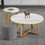 Baking Finish Metal Frame Cheap Round Slate Top Home Hotel Room Coffee Table Center Table Side Table