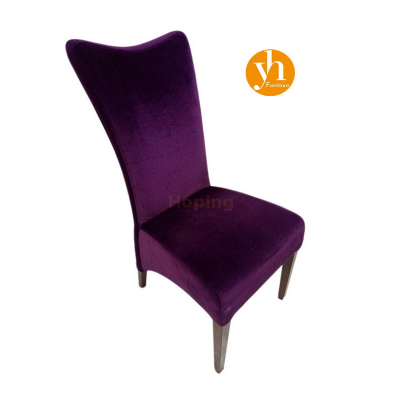 Hotel Furniture Banquet Conference Chair Purple Velvet China Manufacturer Aluminum Restaurant Dining Chair