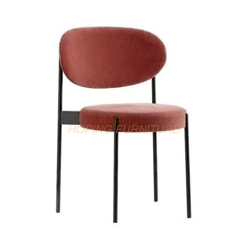 Soft Round Low Back Velvet Seat Metal Frame Banquet Restaurant Coffee Shop Dining Chair