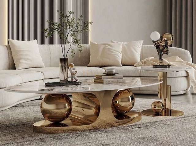 New Modern Simple Living Room Tea Table Office Room Gold Coffee Table Set