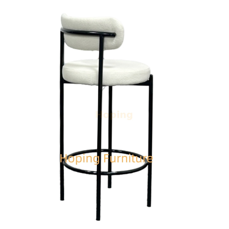 Counter Stool Indoor-Outdoor Black Metal Bar Stools Restaurant Banquet Dining Furniture Metal Bar Chair