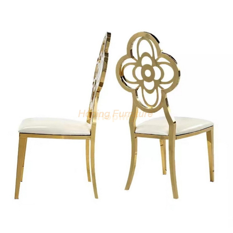 Stainless Steel Cover Luxury Wedding Restaurant Chair Gold Chairs for Events