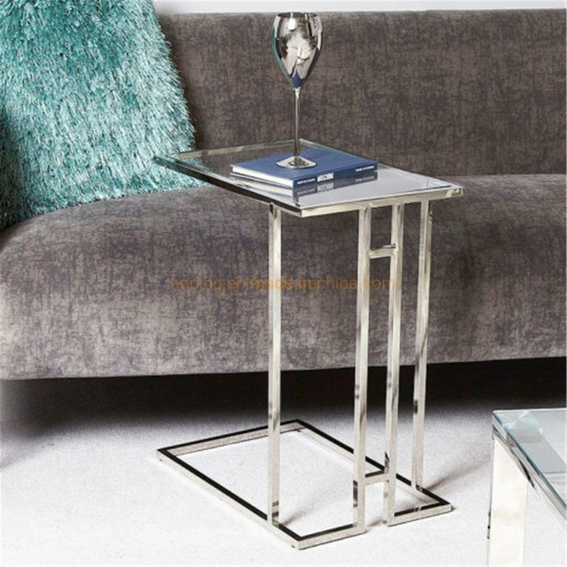 Modern Metal Square End Side Table Book Rack Home Furniture Coffee Table Sofa Set Furniture Dining Table Small Table Glass Table Gold Table Simple Table
