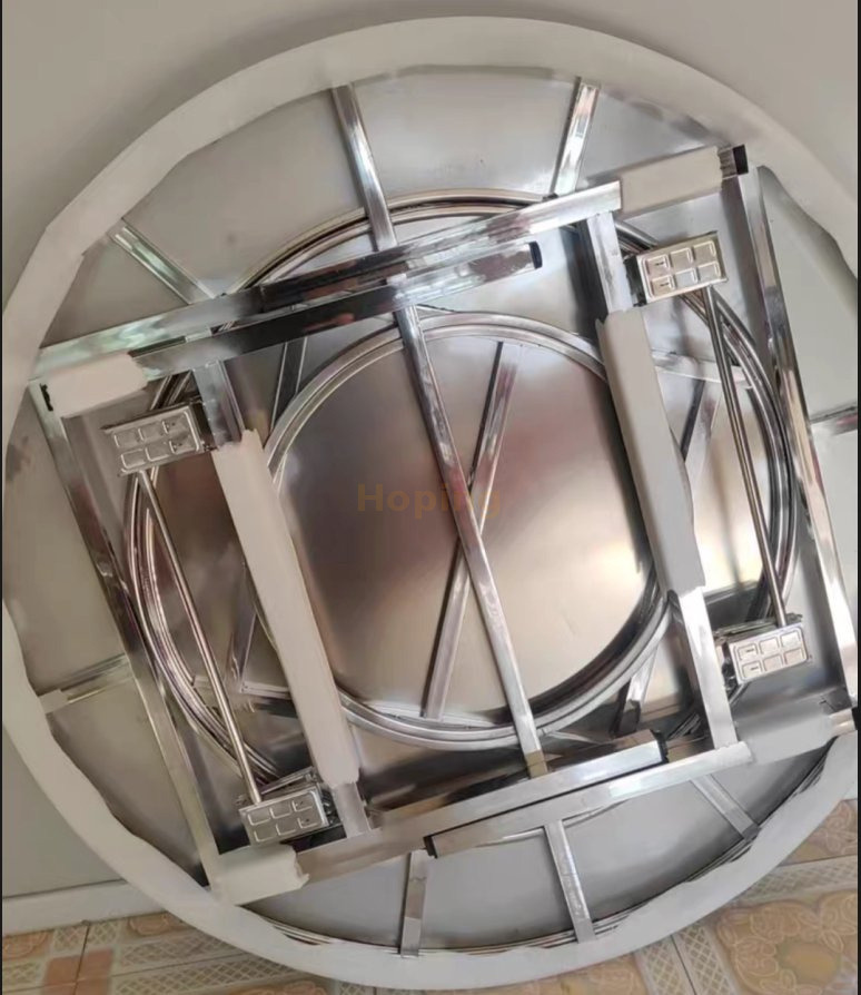 Turntable Hotel Hall Family Party Wedding Events Faux Stone Round Dining Table for Sale