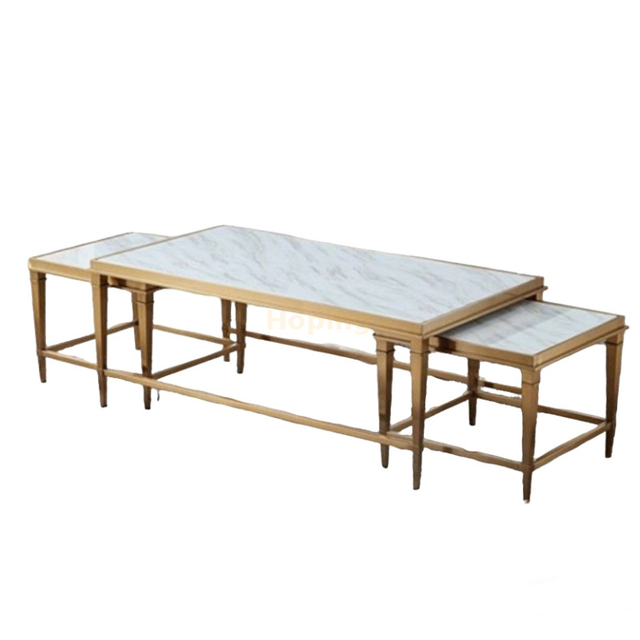 Rectangular Glass Coffee Table with Wood Base Modern Stainless Steel Toughened Marble Top Coffee Table