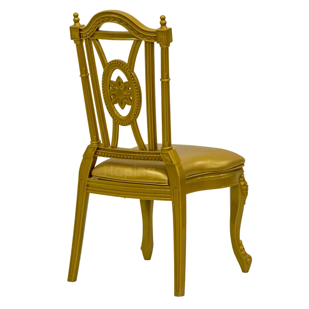 French Court-Style Hotel Furniture Leather and Plastic Chairs with Resin Frame