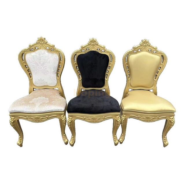 Newly Designed Back Wedding Event Party Dining Chair Gold Frame Plastic Banquet Chair