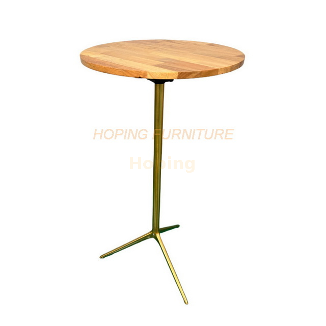 Small Round High Table with MDF Top and Aluminum Foot and Base