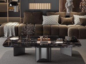 Modern Center Table Decor Stainless Steel Metal Luxury Nesting Center Marble Coffee Tables For Living Room