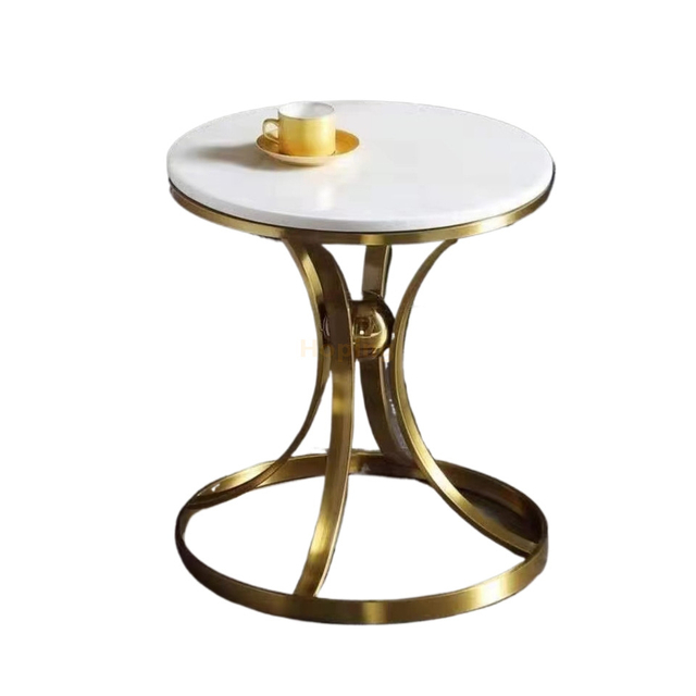Modern Marble Top Side Table Vintage Unique Small Coffee Tables for Hotel Room, Banquet and Home Table