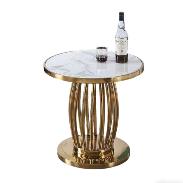 Modern Lamp Side Table Stand Moon Coffee Table Design Metal Frame Round White Top Wire Dining Table