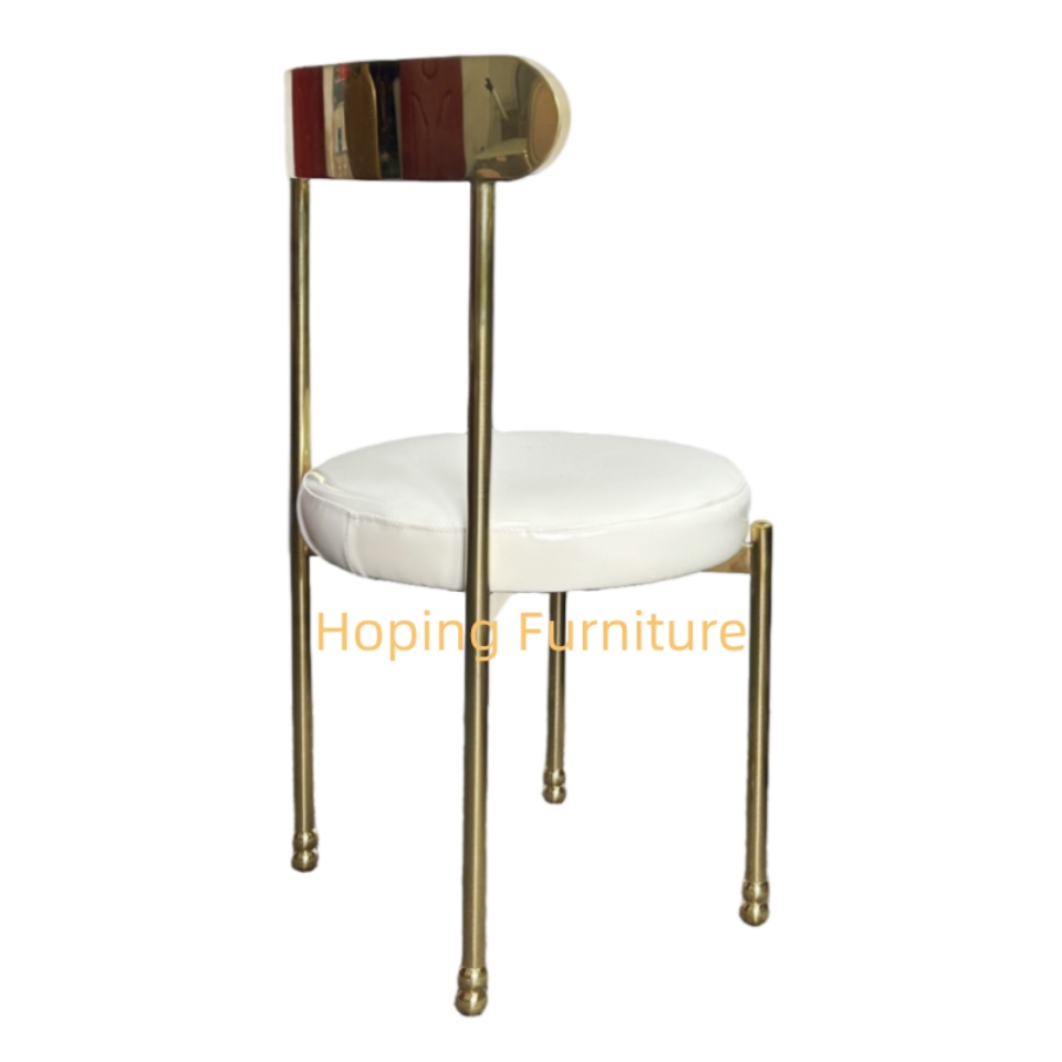 Golden Mirror Stainless Steel Leisure Dining Chair Simple Design Wedding Hotel Event Restaurant Banquet Chairs