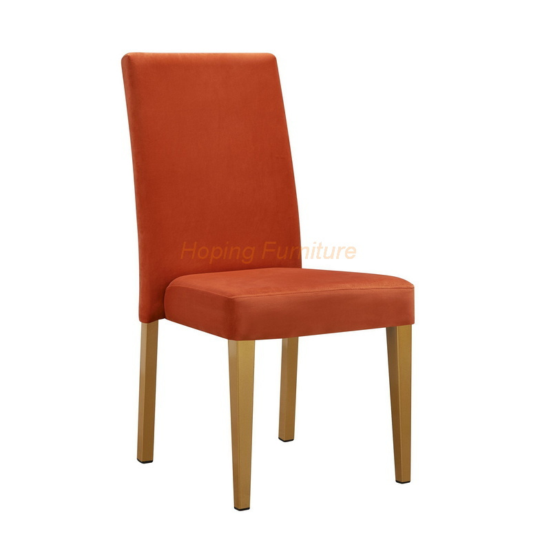 Orange Rectangular Back Restaurant Chair Ergonomic Furniture High-Back Hotel Chair with Suit Hangers