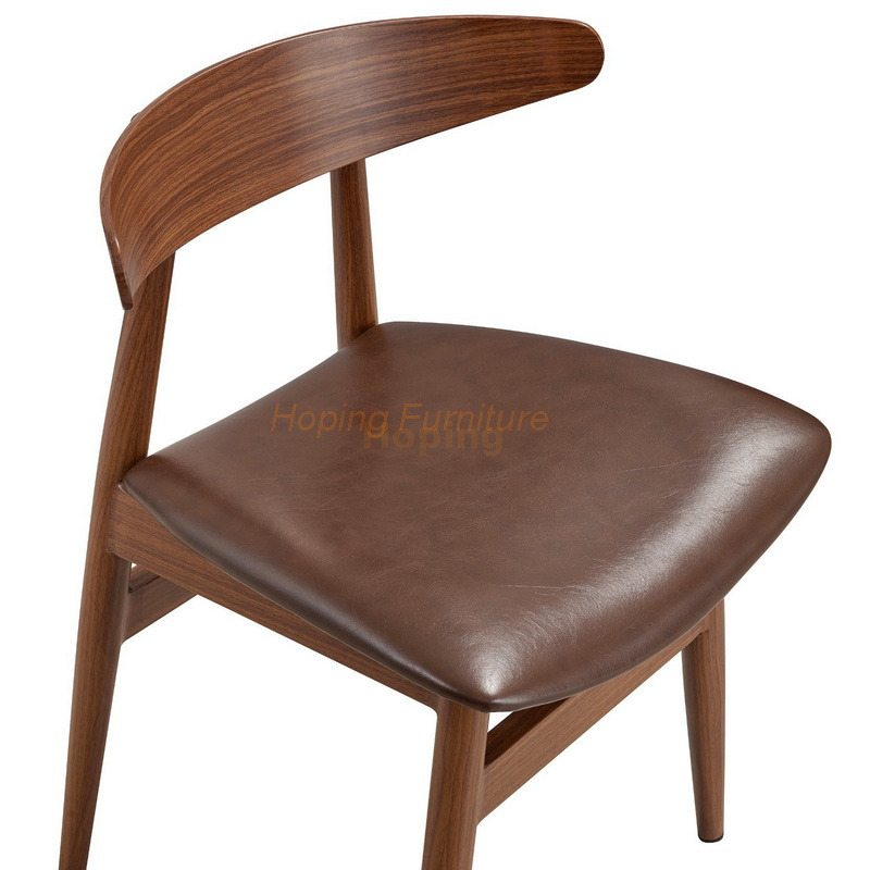 Cheap Replica Hans Wegner Chair Drak Brown Low Back Iron Chair for Fast Food Restaurant Coffee Bar Snack Bar