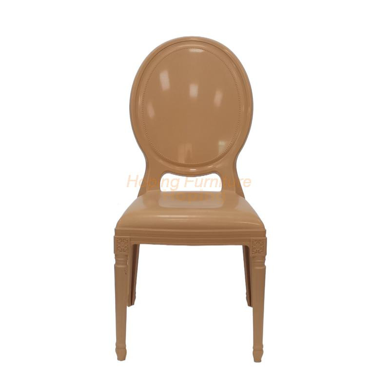 Modern Brown Round Back Plastic Dining Chairs Louis Chairs Wedding Banquet Chair