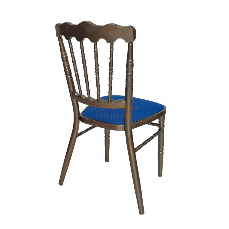 Modern Style Hotel Lobby Furniture Blue Metal Chair Party Hotel Wedding Dining Chair