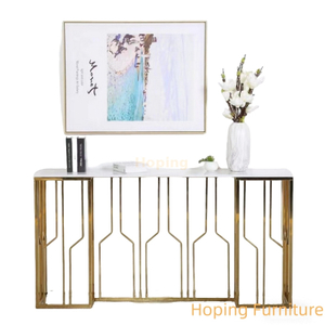 Modern Furniture Luxury Hall Side Table for Living Room Gold Stainless Steel Hotel Project Console Table