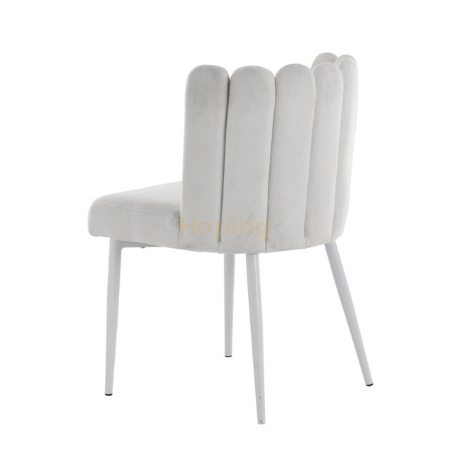 White Velvet Chair with Stainless Steel Legs Wedding Dining Chairs Event Furniture