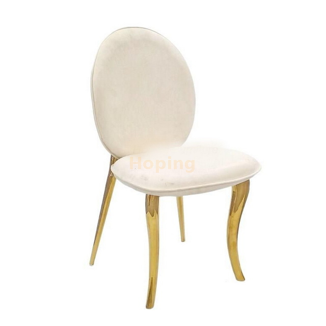 Black Round Velvet Back Banquet Dining Chair with Golden Stainless Steel Legs for Restaurant Wedding Event