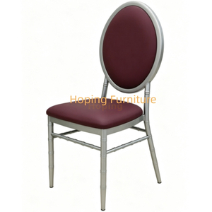 Modern Home Furniture Restaurant Furniture Chromed Gray Dnd Burgundy Hotel Chairs