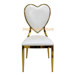 Modern Golden Chromed Love Shaped Metal Dining Chair for Event Party Wedding Chair Banquet Chair