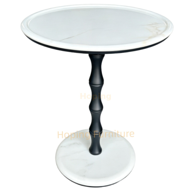 Round Metal Pedestal Side Table Black Twist Stem Accent Table for Event Home Decor Coffee Table