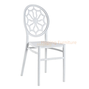 Fashion Plastic Spider Web Round Back Chiavari Chair Stackable Bamboo Leg Banquet Furniture Wedding Chair Event Party Hotel Dining Chair