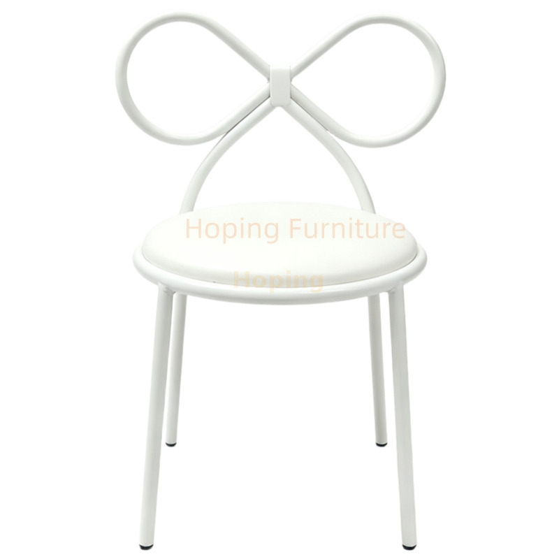 Cute Bow Knot Kids Chair Metal Frame Upholstered Baby Dining Chair Modern Hotel Chairs Restaurant Furniture Garden Cafe Dining Chair