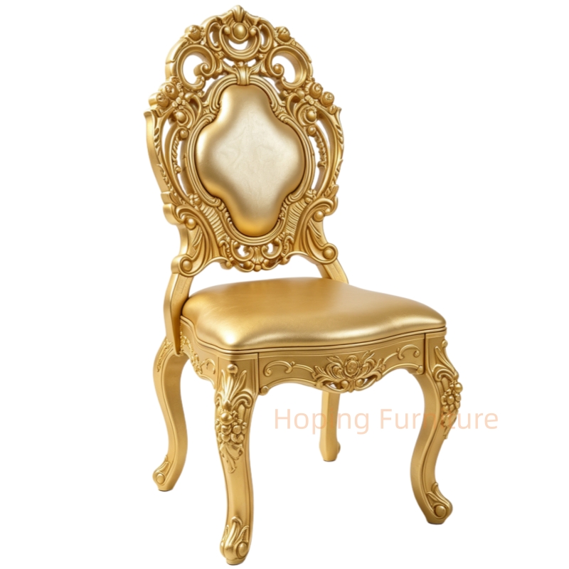 Plastic Furniure European Hollow Floral Carved Back Wedding Banquet Chair for Wedding Event Restaurant Dining Chair