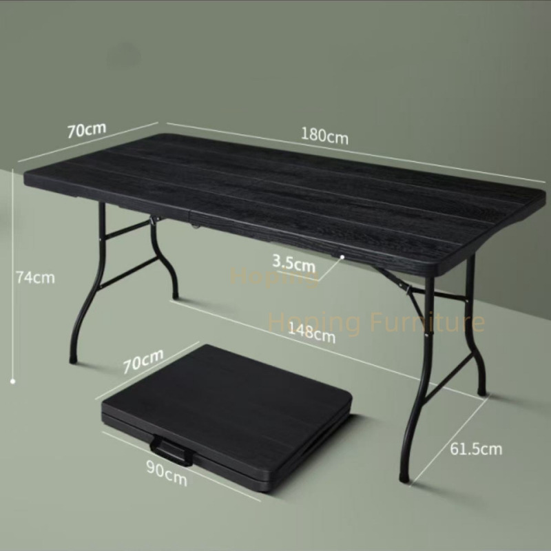 Wholesale Multi Purpose Black Wood Finish Foldable Table for Party Home Restaurant Furniture Space Saving Dining Table Cheaper Plastic Outdoor Restaurant Table
