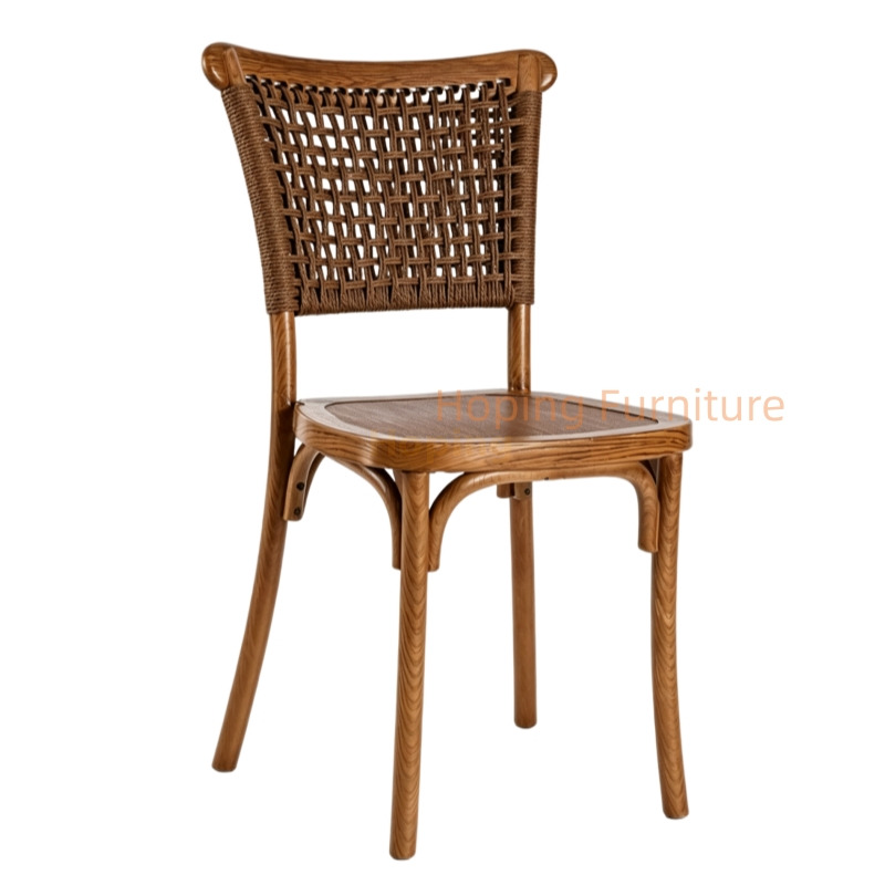 Imitation Rattan Plastic Dining Chair Vintage Wicker Back Cafe Side Chair Simple Style Chaise En Plastique Square Back Chair Restaurant Banquet Dining Chair