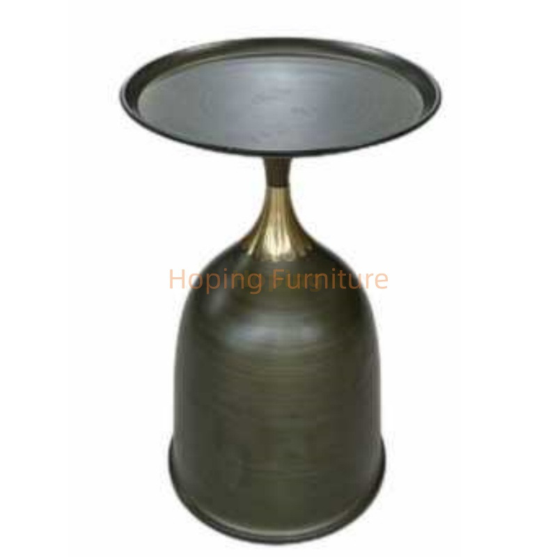 Light Luxury Bell Side Table Marble Vein Top Sofa End Table Living Room Decor Display Table