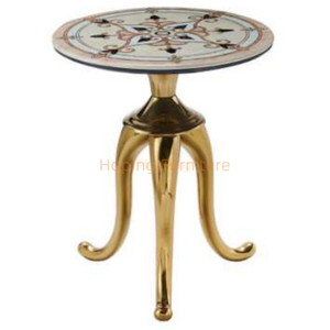 Modern Home Restaurant Furniture Special White Metal Marble Top Gold Base Living Room Table