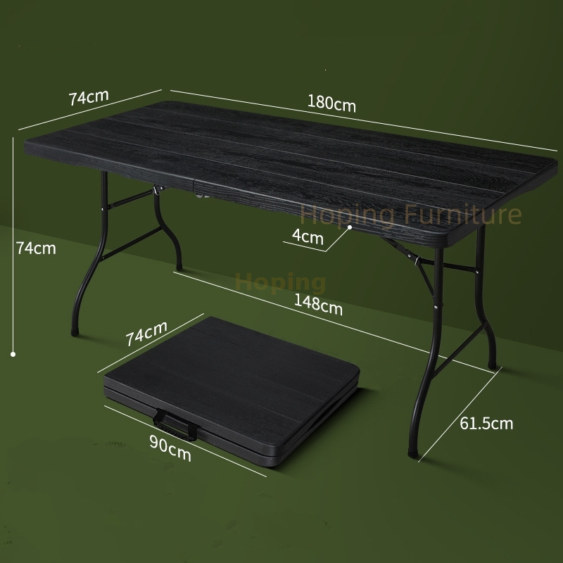 Wholesale Multi Purpose Black Wood Finish Foldable Table for Party Home Restaurant Furniture Space Saving Dining Table Cheaper Plastic Outdoor Restaurant Table
