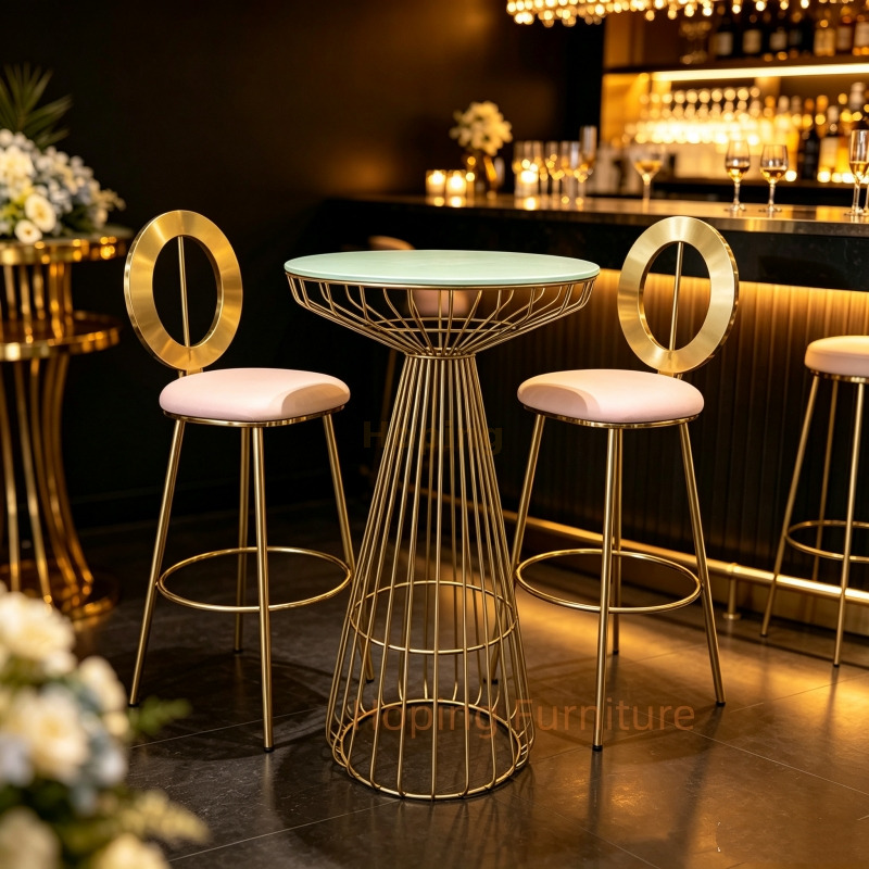Stainless Steel Wire Frame High Cocktail Table Round Light Green Glass Top for Outdoor Wedding Party Event Bar Table