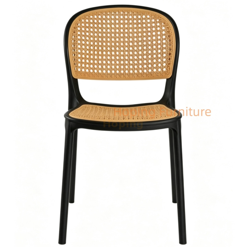 Wholesale Plastic PE Rattan Wicker Backrest Patio Side Chair Modern Outdoor Garden Hotel Furniture Leisure Banquet Restaurant Chair
