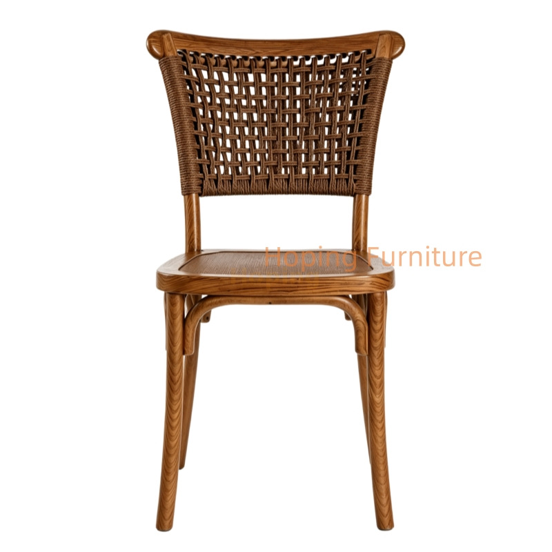 Imitation Rattan Plastic Dining Chair Vintage Wicker Back Cafe Side Chair Simple Style Chaise En Plastique Square Back Chair Restaurant Banquet Dining Chair