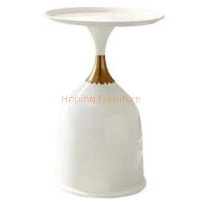 Light Luxury Bell Side Table Marble Vein Top Sofa End Table Living Room Decor Display Table