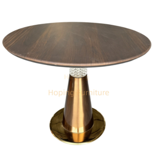 Foshan Furniture Round Function Table Vintage Metal Base LED Mood Lighting Column Integrated Bluetooth Sound System High Quality Side Table