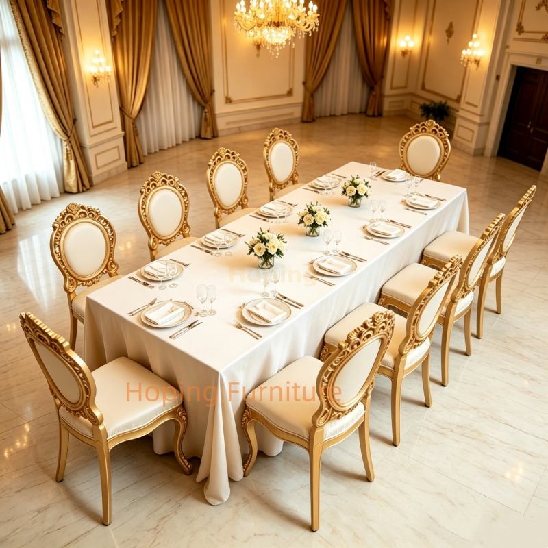Hot Sale Gold Royal Wedding Chair Luxury Oval Back Event Banquet Dining Chair